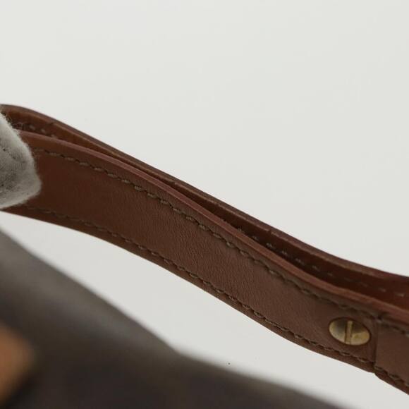 CELINE Macadam Canvas Hand Bag Pvc Leather Gold Brown - Picture 8 of 11